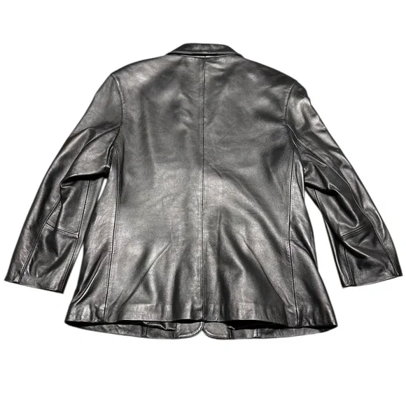 Vintage Luis Alvear ~ Women’s 100% Genuine Soft Leather Black Jacket ~ Size L - Picture 7 of 14